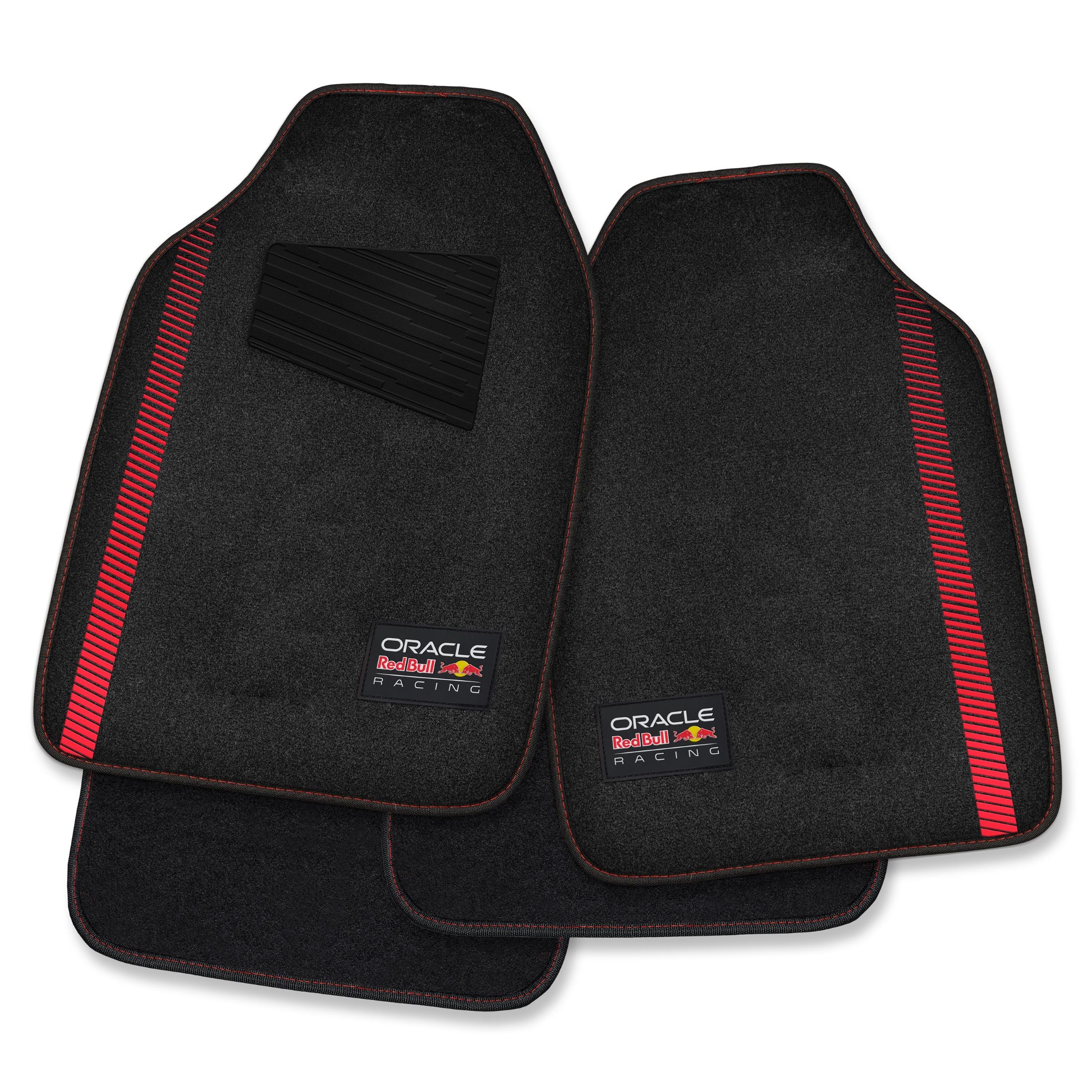 Oracle Red Bull Racing Carpet Car Floor Mats, 4-Piece Set, Black/Red