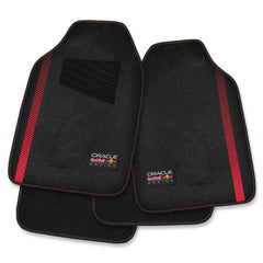 Oracle Red Bull Racing Carpet Car Floor Mats, 4-Piece Set, Black/Red