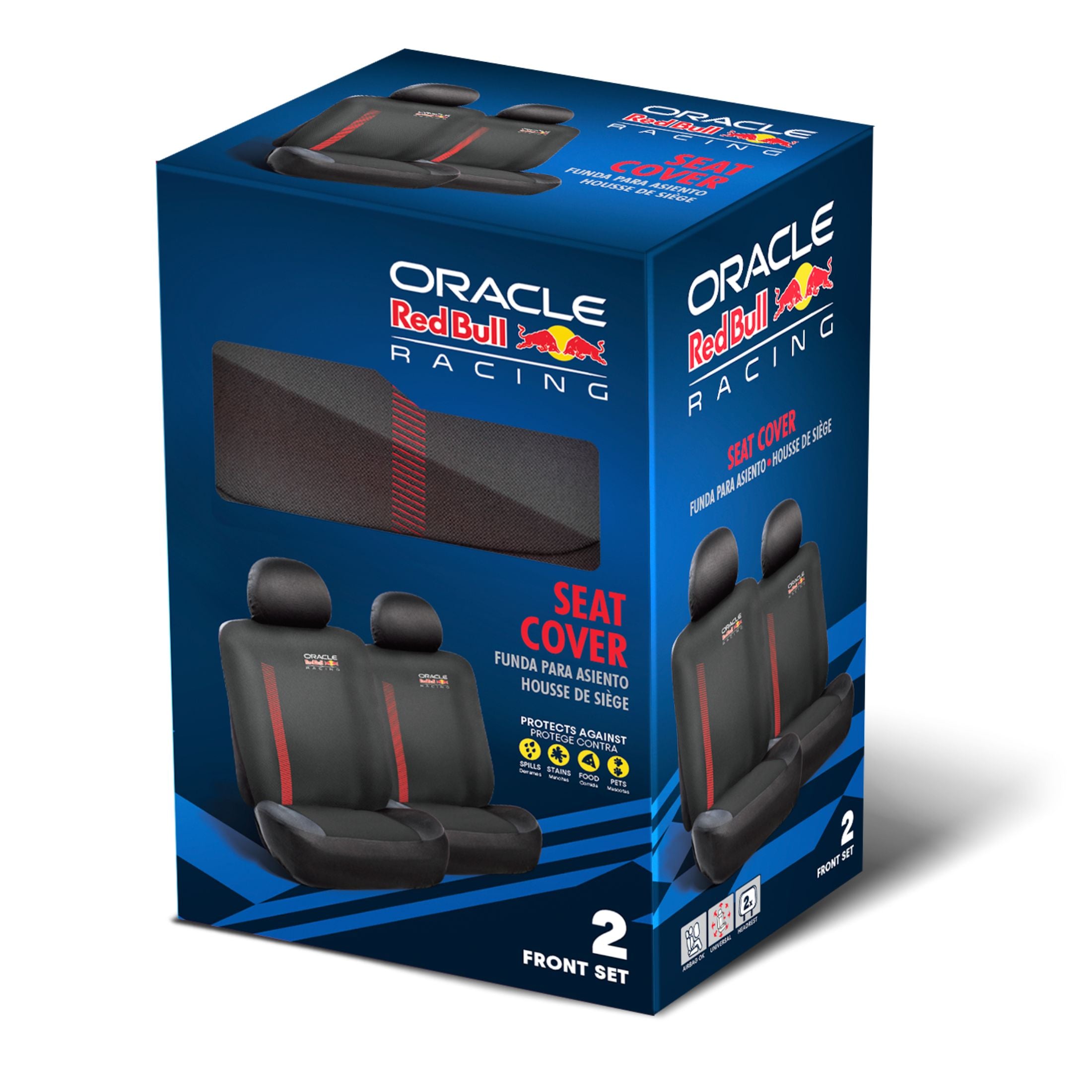 Oracle Red Bull Racing Front Seat Covers, Set of 2, Black/Red